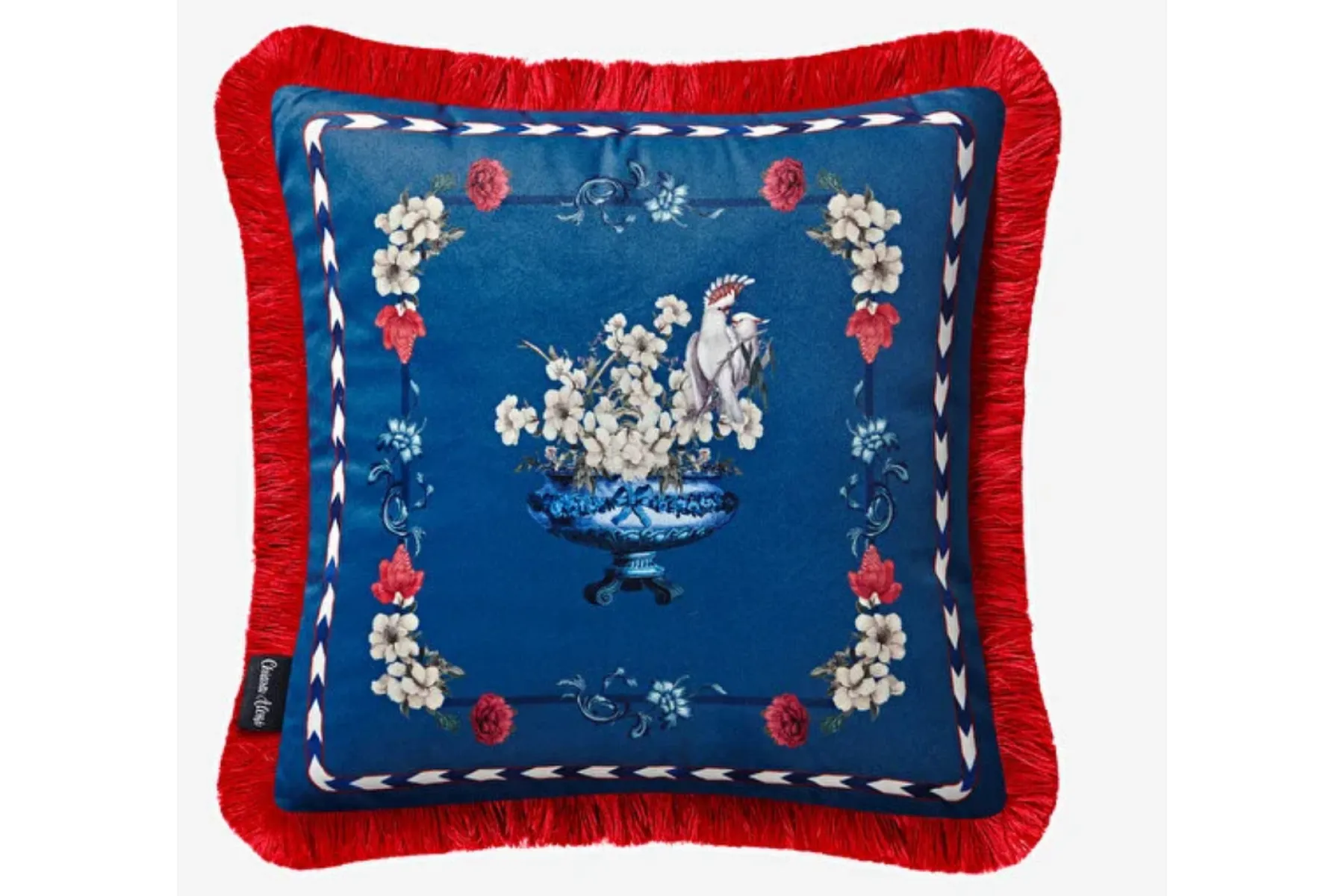 Mavi Kadife Dekoratif Yastık 45X45 Cm Carpe Diem Collection by Chiara Alessi