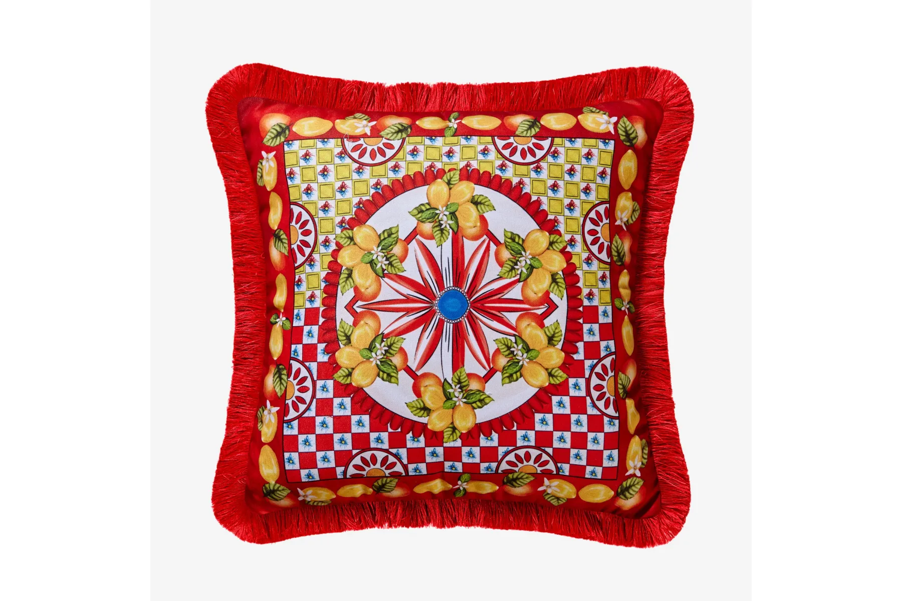 Kırmızı Kadife Dekoratif Yastık 45X45 Cm Portofino Collection by Chiara Alessii