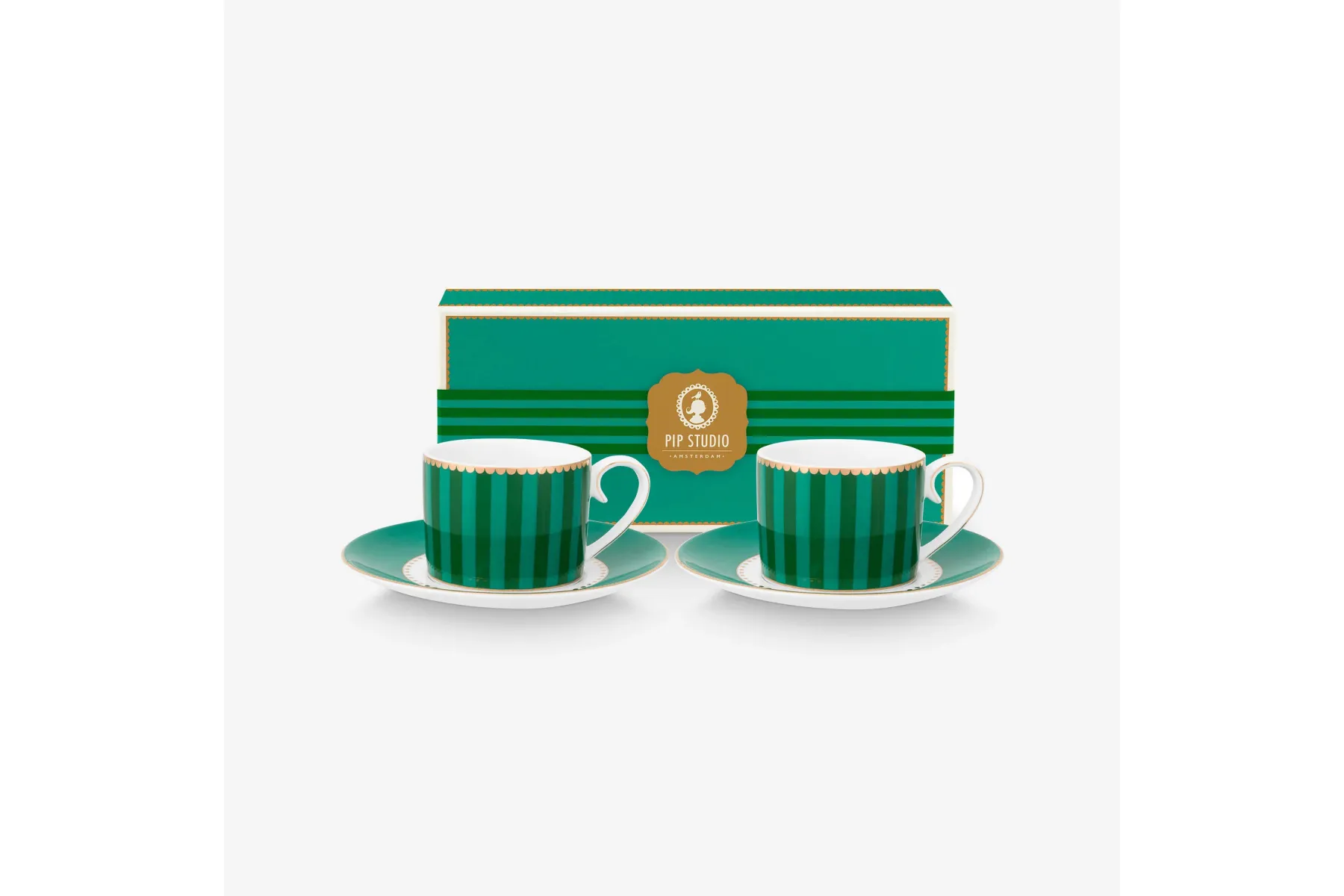 Pip Studio Yeşil Porselen Kahve Fincan Seti 90 Ml