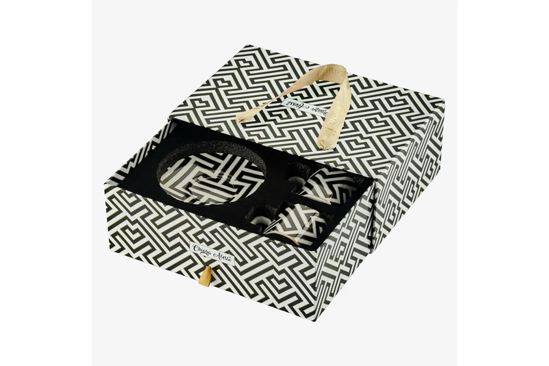 Siyah Porselen Kahve Fincan Seti 90 Ml Ravello Collection by Chiara Alessi.