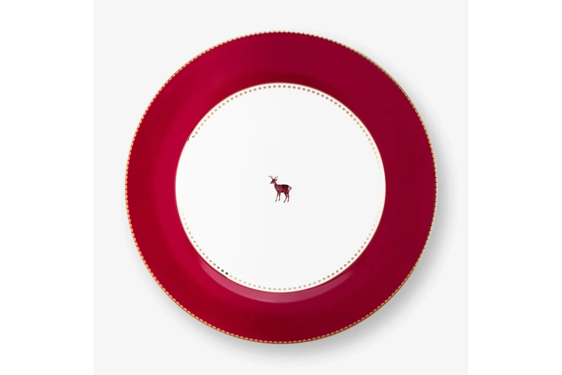 Kırmızı Porselen Yemek Tabağı 26,5 Cm Love Birds Collection by Pip StudioOo