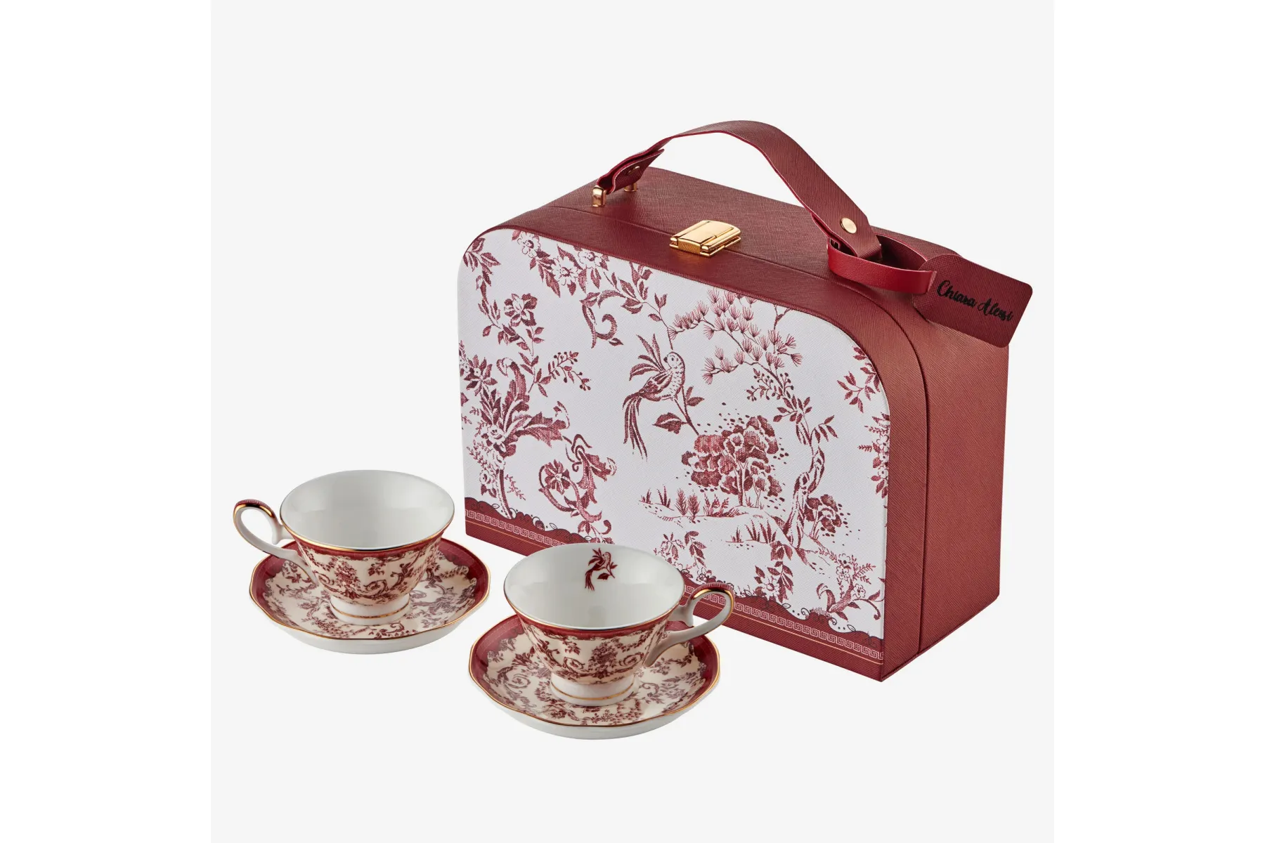 Chiara Alessi Kırmızı Porselen Kahve Fincan Seti 90 Ml