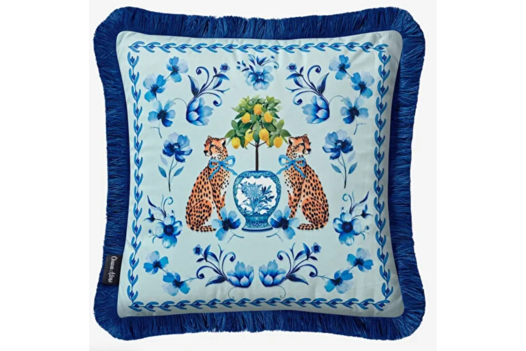 Mavi Kadife Dekoratif Yastık 45X45 Cm Carpe Diem Collection by Chiara Alessi