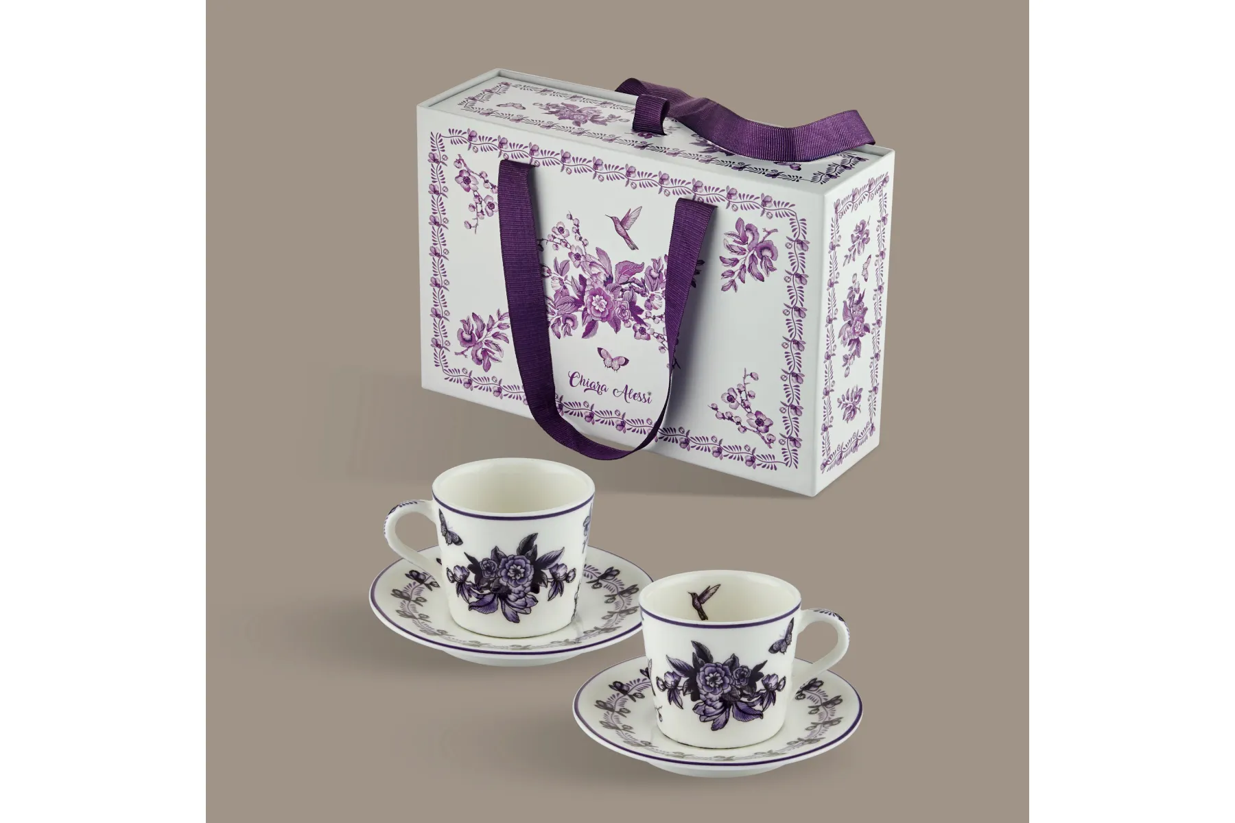 Mor Porselen Kahve Fincan Seti 120 Ml Allure Collection by Chiara Alessi