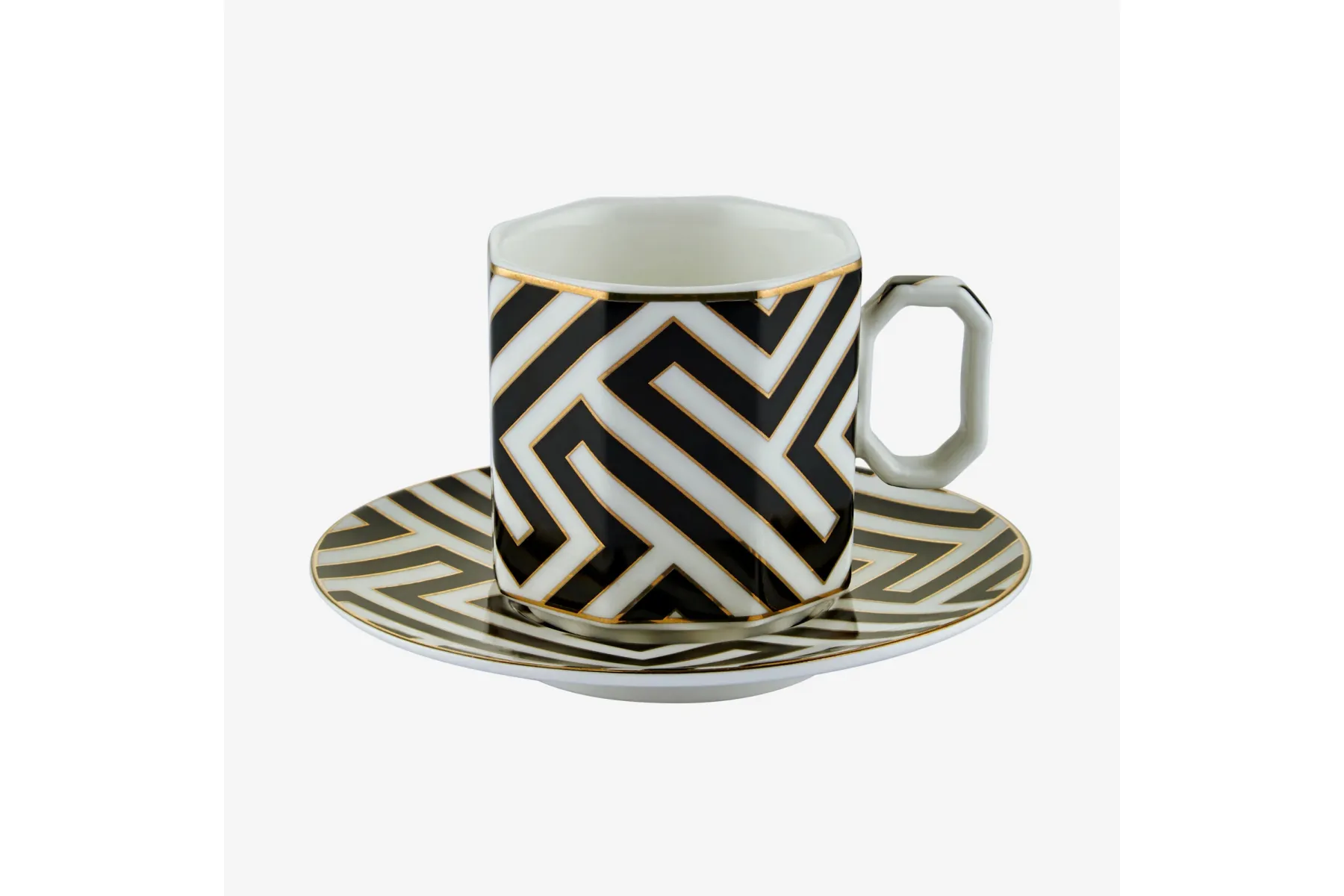 Siyah Porselen Kahve Fincan Seti 90 Ml Ravello Collection by Chiara Alessi.