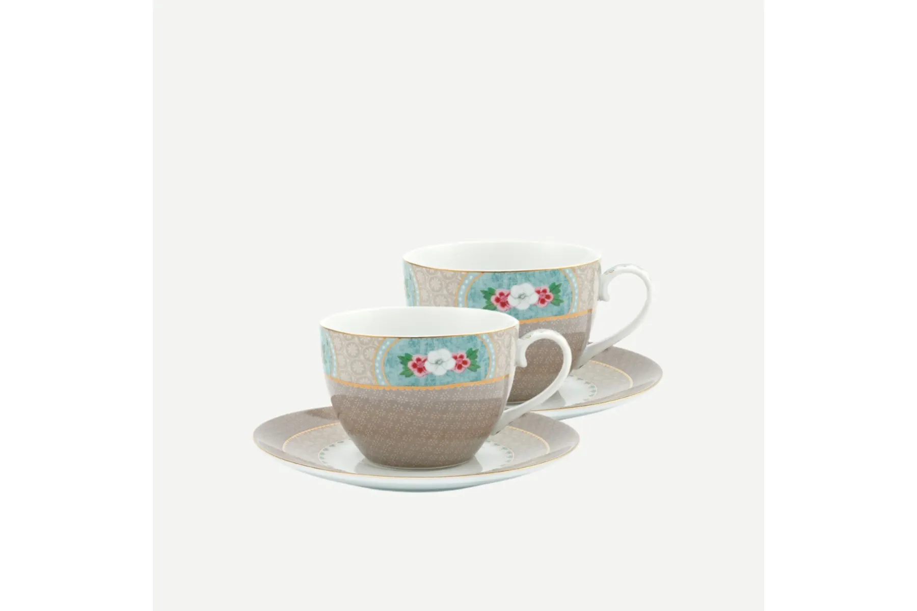 Haki Porselen Çay Fincan Seti 280 ml Blushing Birds Collection by Pip Studio