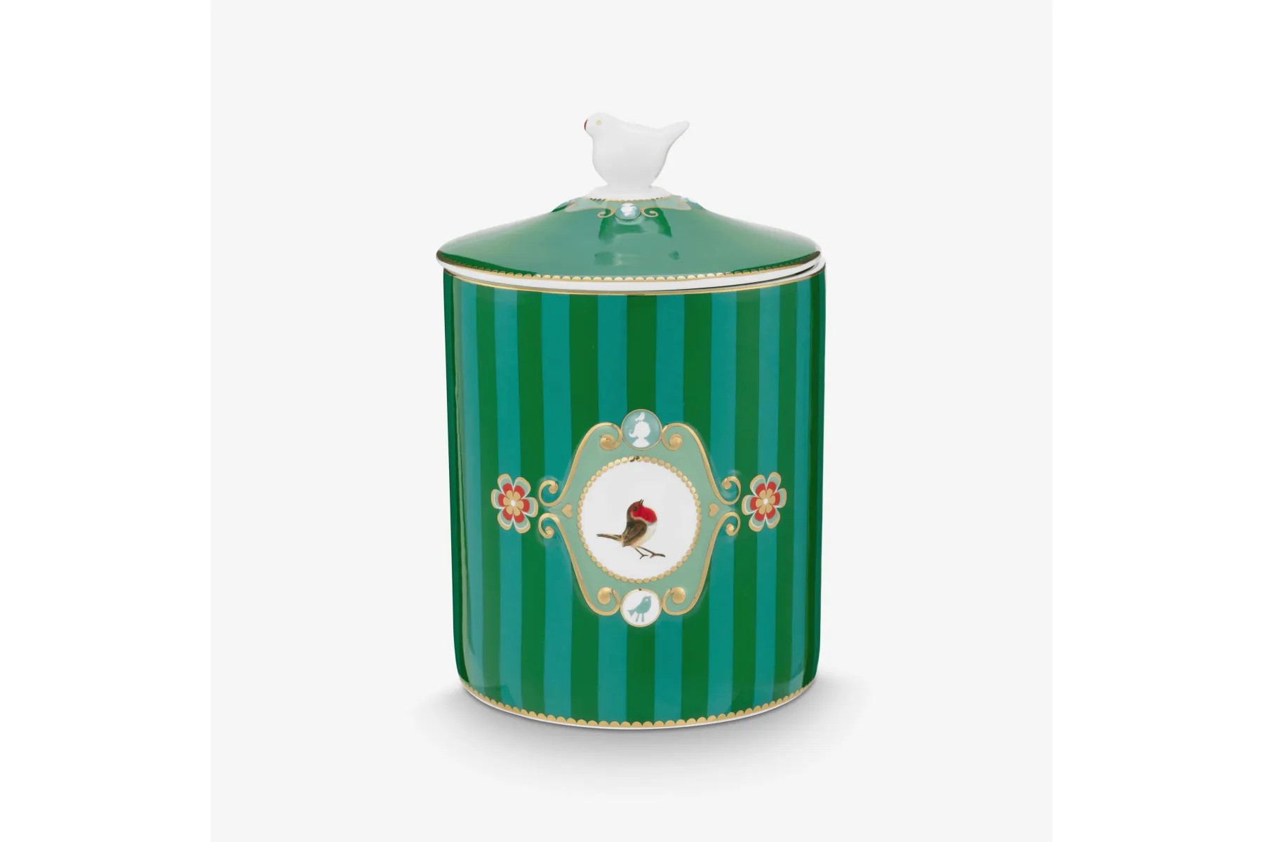 Yeşil Porselen Saklama Kabı 1300 Ml Love Birds Collection by Pip Studio