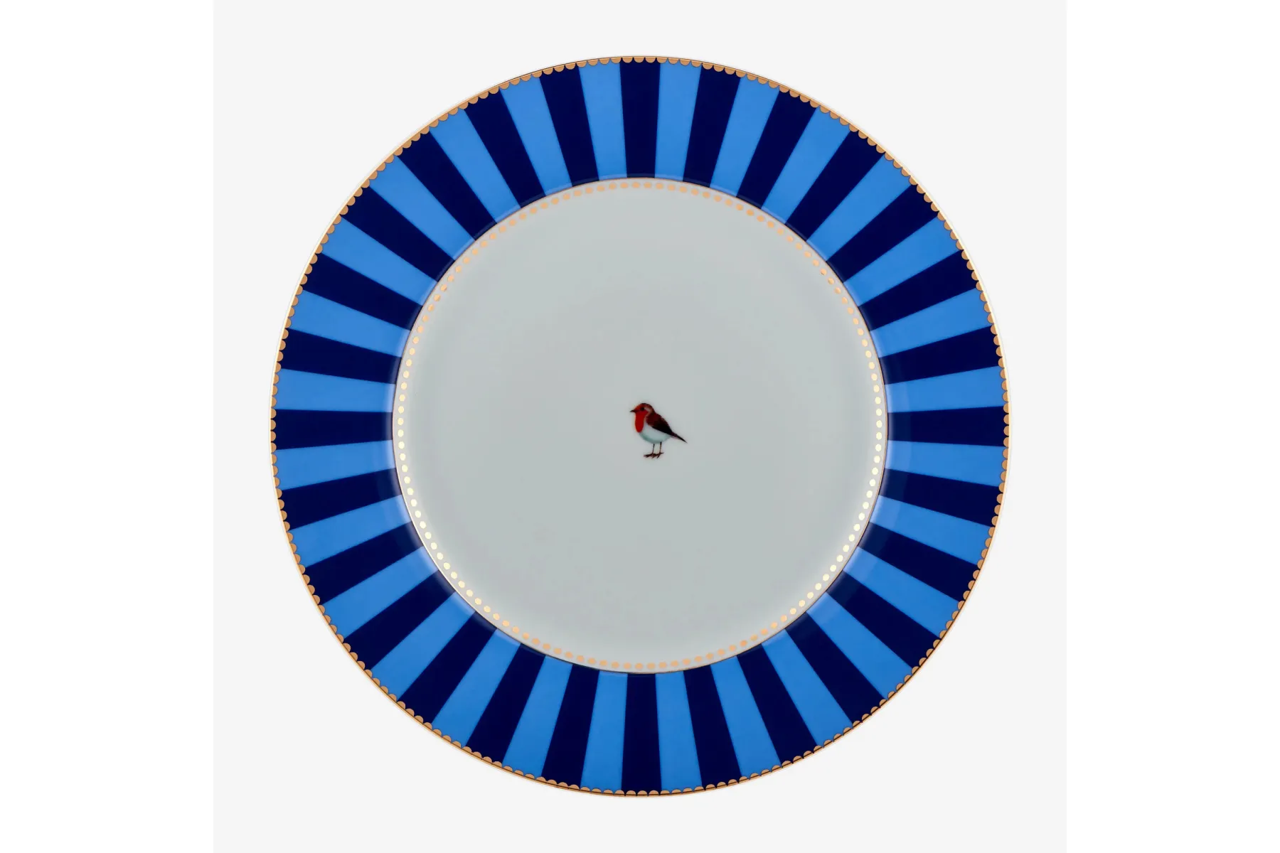 Mavi Çizgili Porselen Yemek Tabağı 26,5 Cm Love Birds Collection by Pip Studio