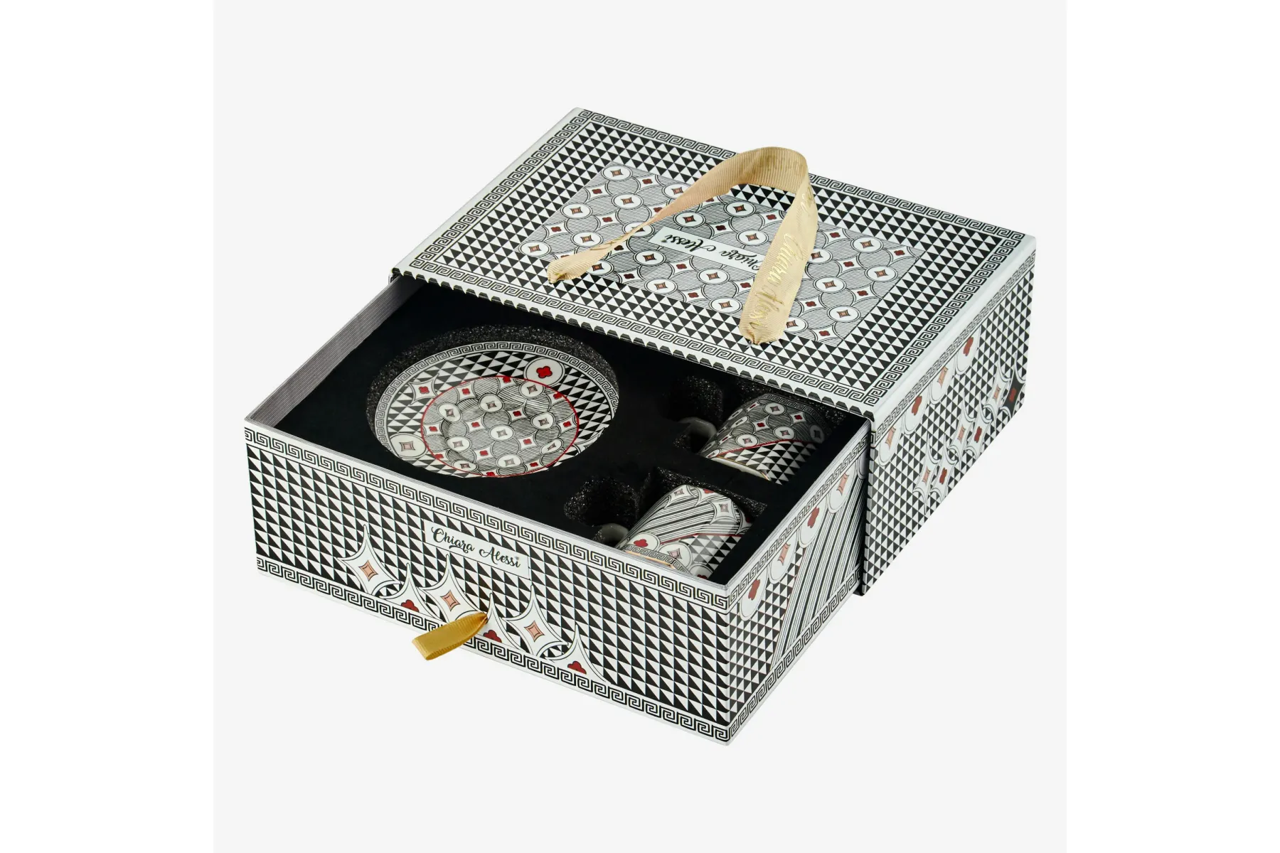 Siyah Porselen Kahve Fincan Seti 90 Ml Ravello Collection by Chiara Alessi