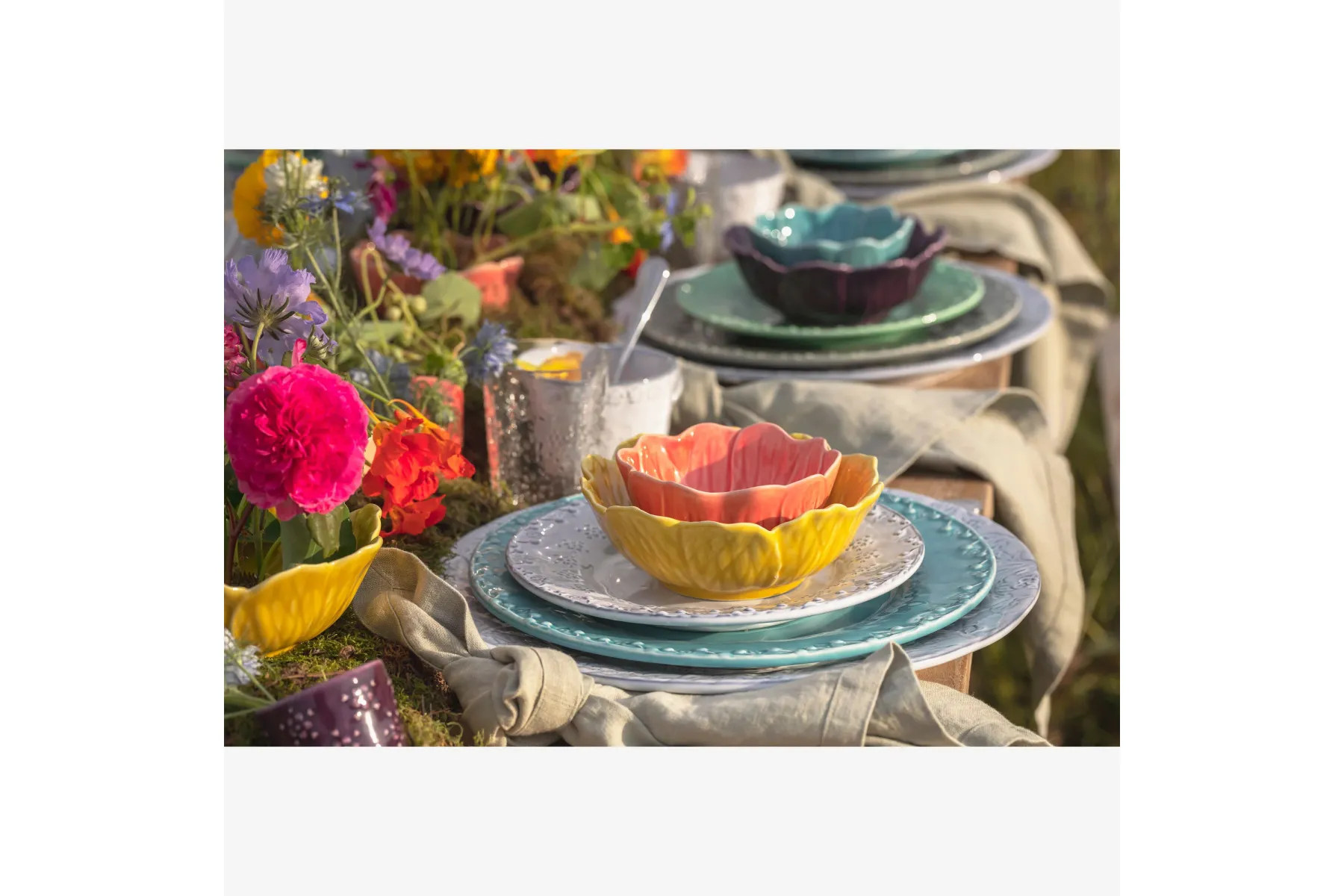 Turuncu Seramik Servis Kasesi 12 Cm Flora Collection by Bordallo Pinherio