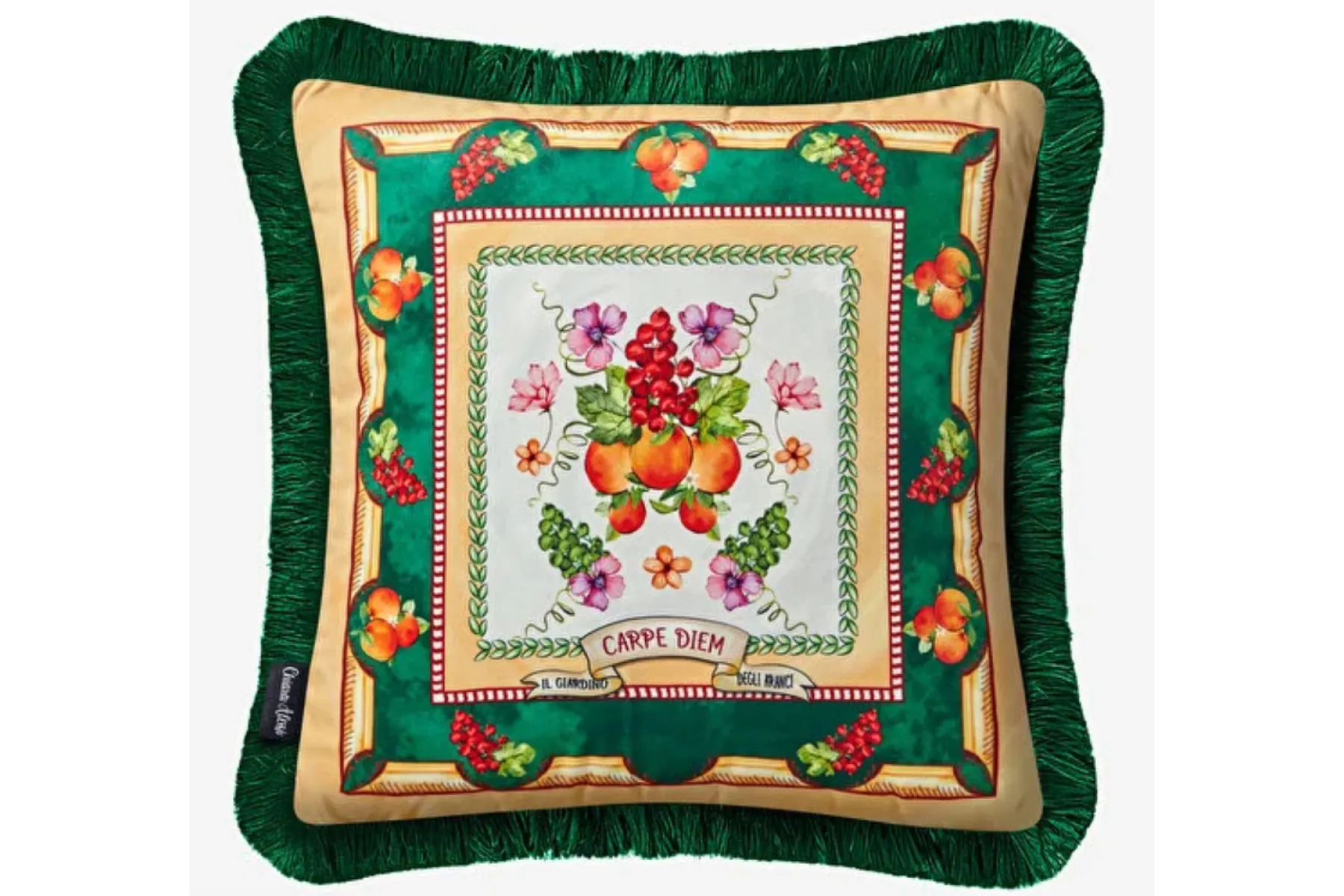 Yeşil Kadife Dekoratif Yastık 45X45 Cm Carpe Diem Collection by Chiara Alessİ