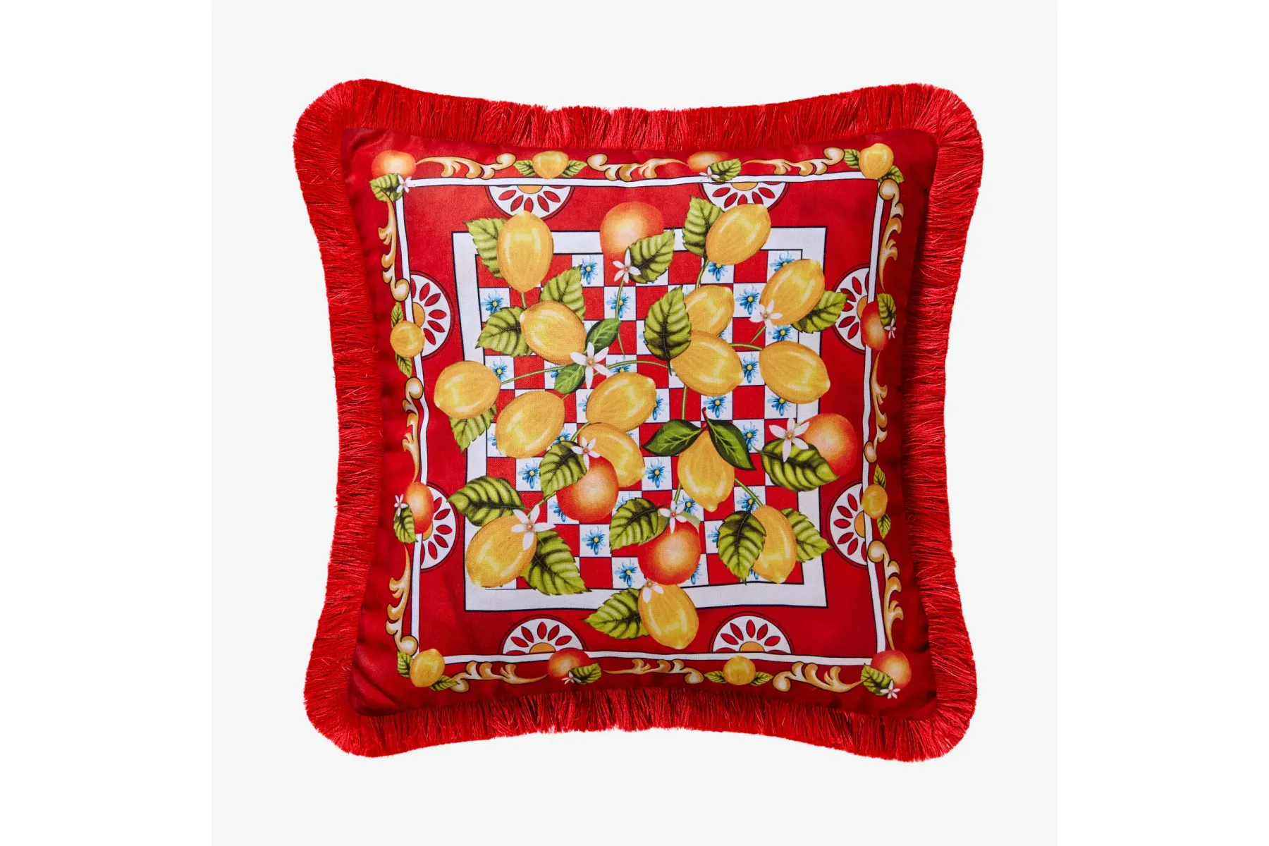 Kırmızı Kadife Dekoratif Yastık 45X45 Cm Portofino Collection by Chiara Alessi