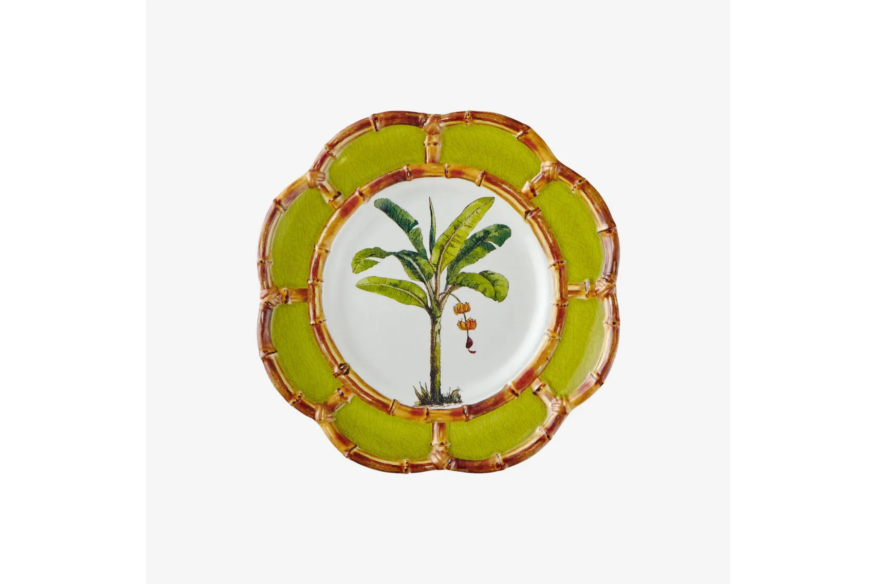 Yeşil Beyaz Melamin Kahvaltı Tabağı 23 Cm Bambu Collection by Chiara Alessiİİ