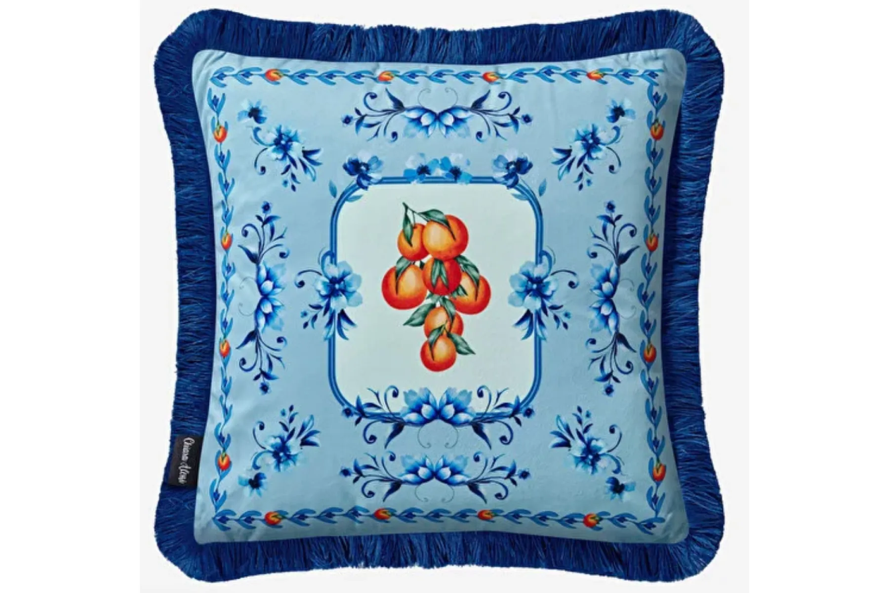 Mavi Kadife Dekoratif Yastık 45X45 Cm Carpe Diem Collection by Chiara Alessiİ
