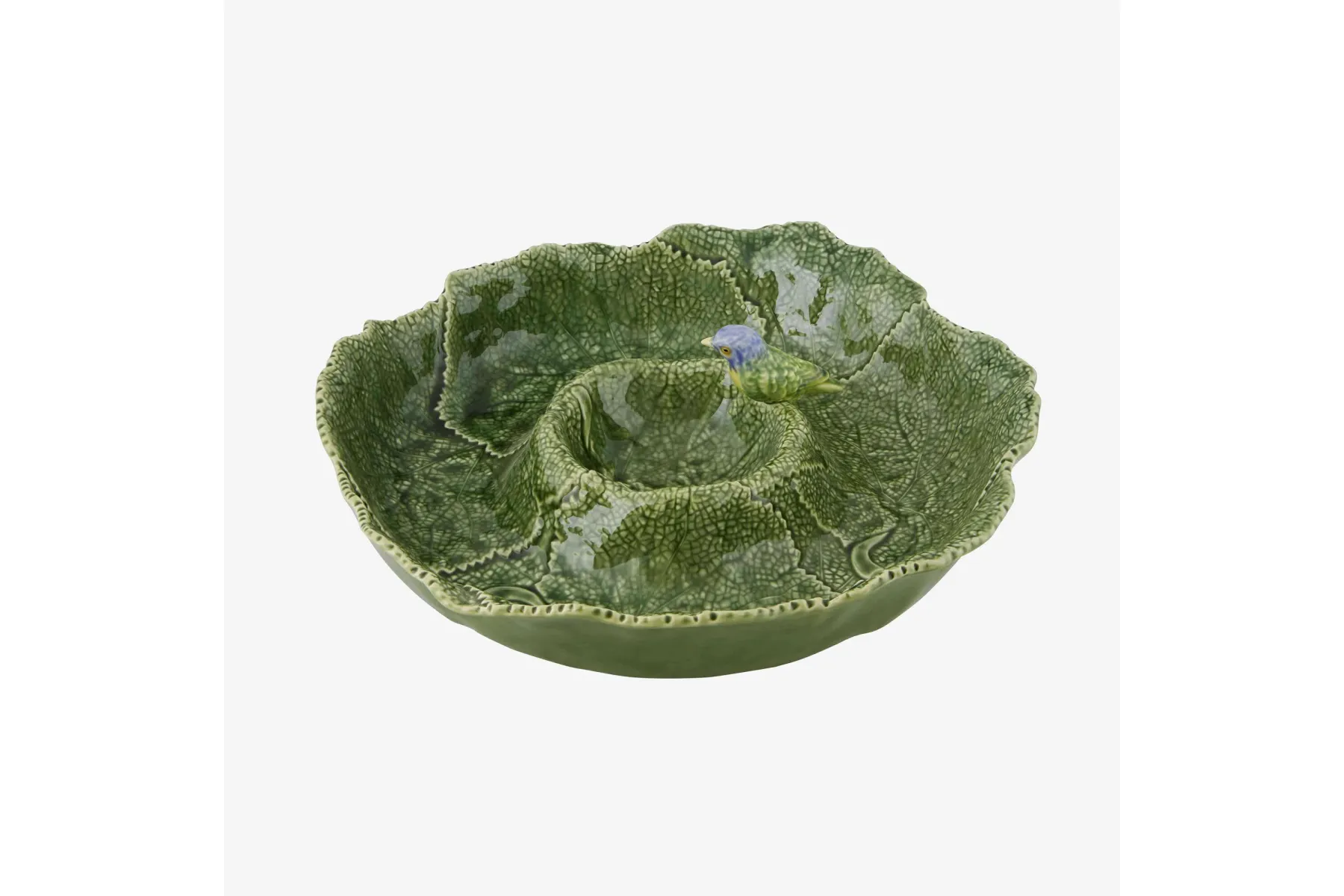 Yeşil Seramik Servis Kasesi 37 Cm Leaves Collection by Bordallo Pinheiro