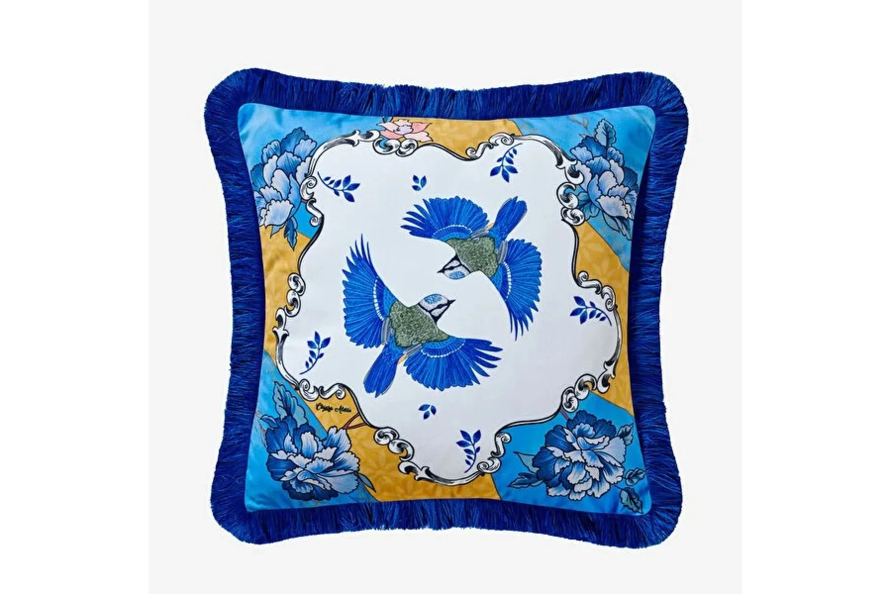 Mavi Kadife Dekoratif Yastık 43X43 Cm Allure Collection by Chiara Alessi