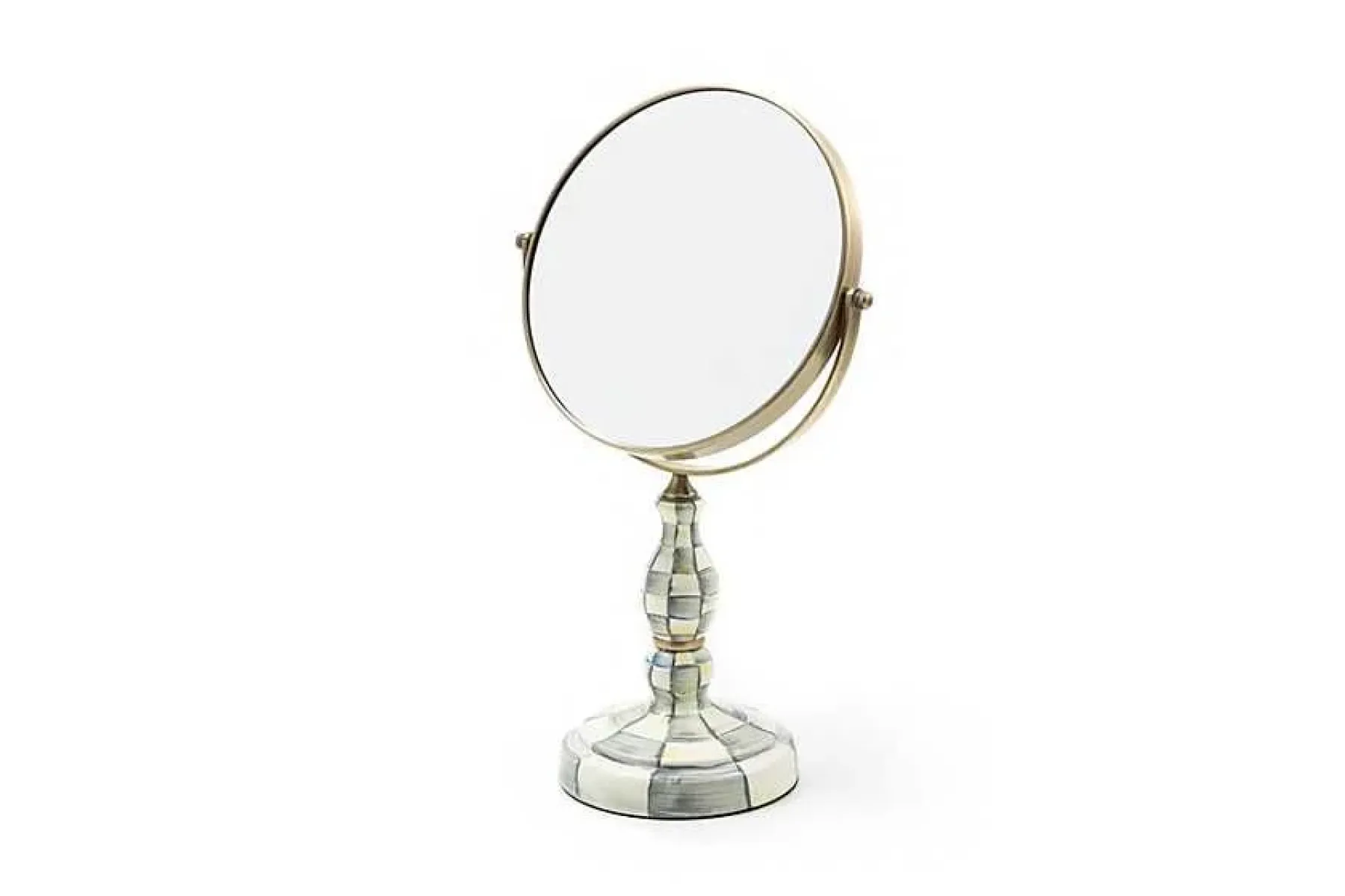 Sterling Check Enamel Vanity Mirror