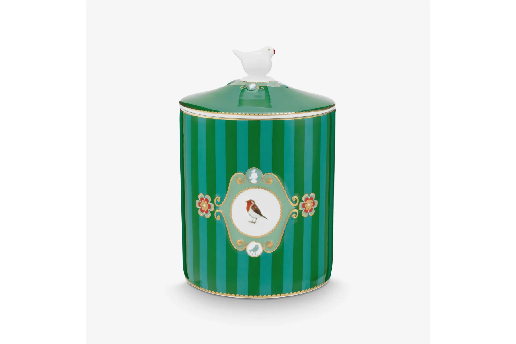 Yeşil Porselen Saklama Kabı 1300 Ml Love Birds Collection by Pip Studio